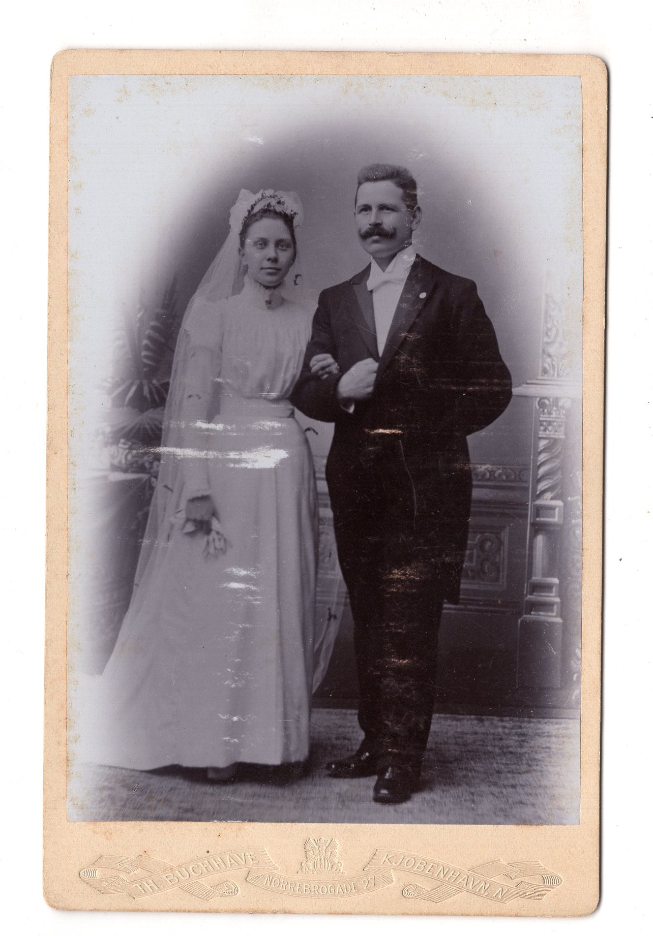 Fotografie Schönes Hochzeitsbild - Kopenhagen 1890er / CAB X-36