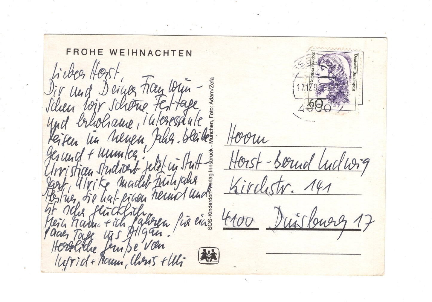 Ansichtskarte Feiertage / Frohe Weihnachten / K1-59