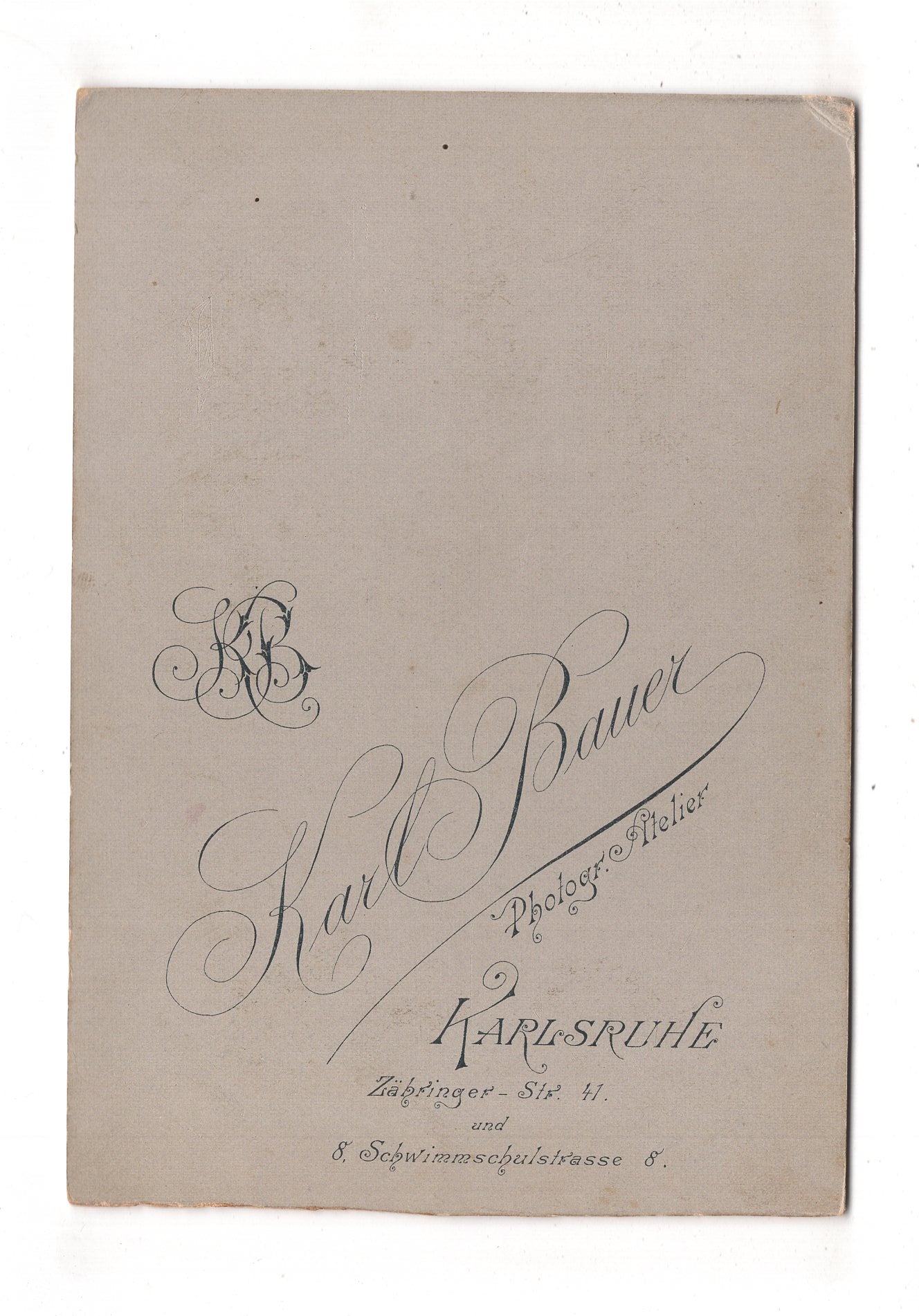 Fotografie Schönes Hochzeitsbild - Karlsruhe um 1900 / CAB X-36