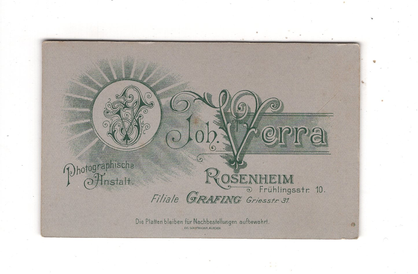 Fotografie Damenportrait - Rosenheim & Grafing 1890er / CDV N1-11