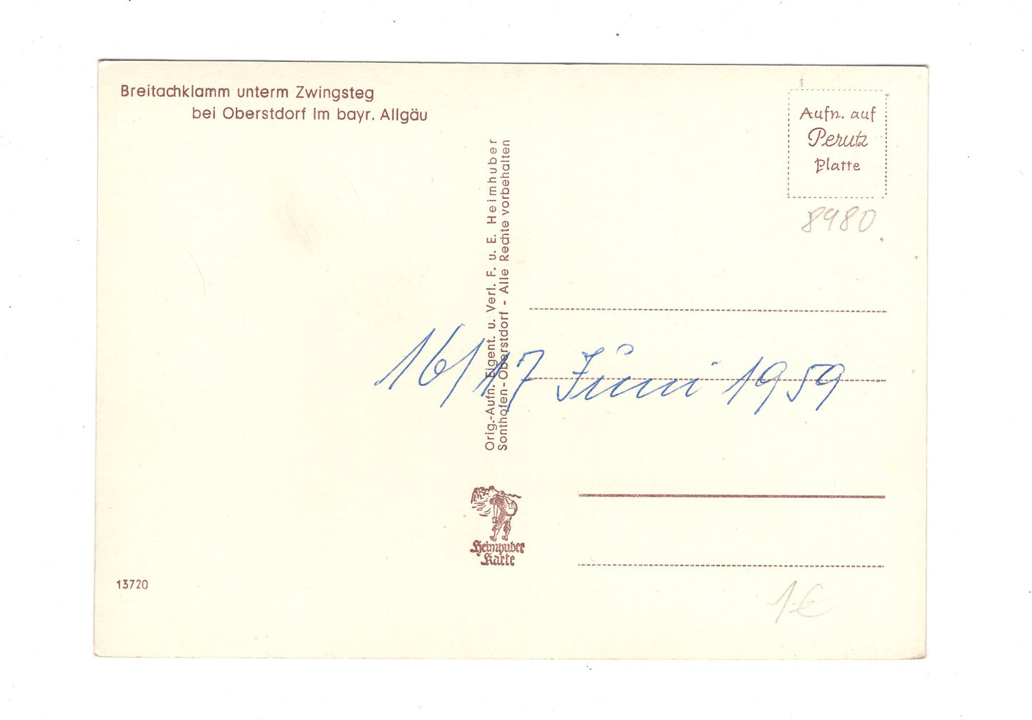 Ansichtskarte Breitachklamm bei Oberstdorf / Allgäu