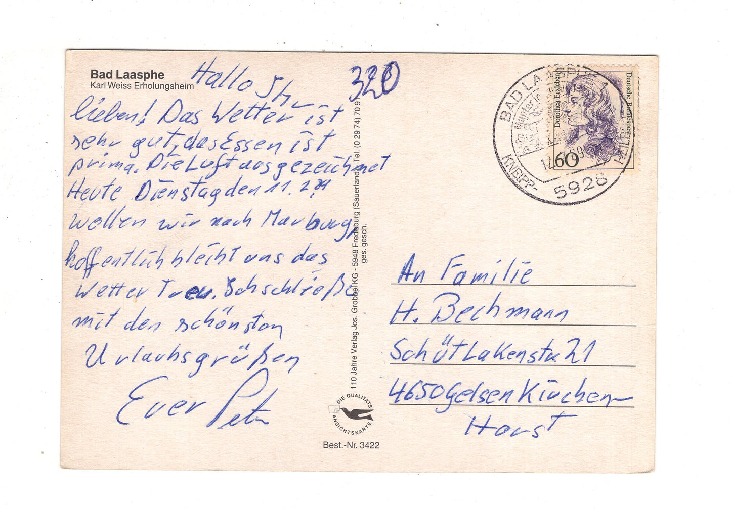 Ansichtskarte Bad Laasphe / Karl Weiss Erholungsheim / I1-66