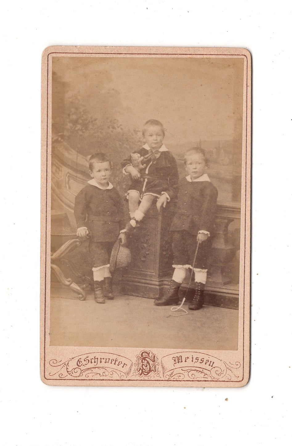 Fotografie Niedliche kleine Jungen - Meißen 1880er