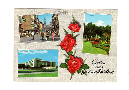 Ansichtskarte Gelsenkirchen / Bahnhofstraße / Stadtgarten +++