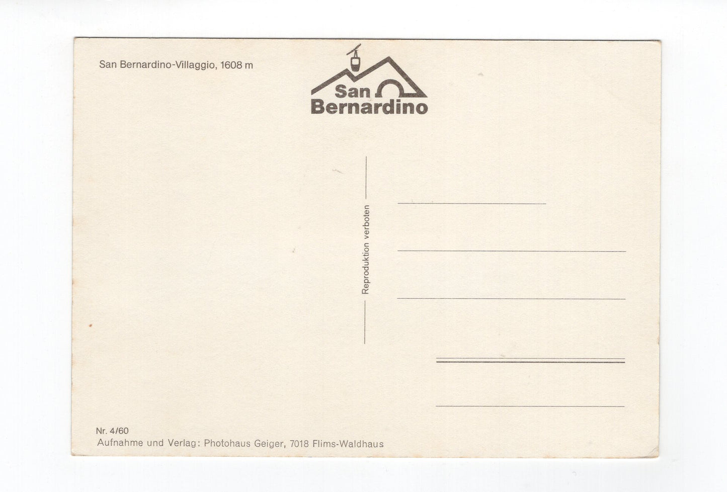 Ansichtskarte San Bernardino / Schweiz