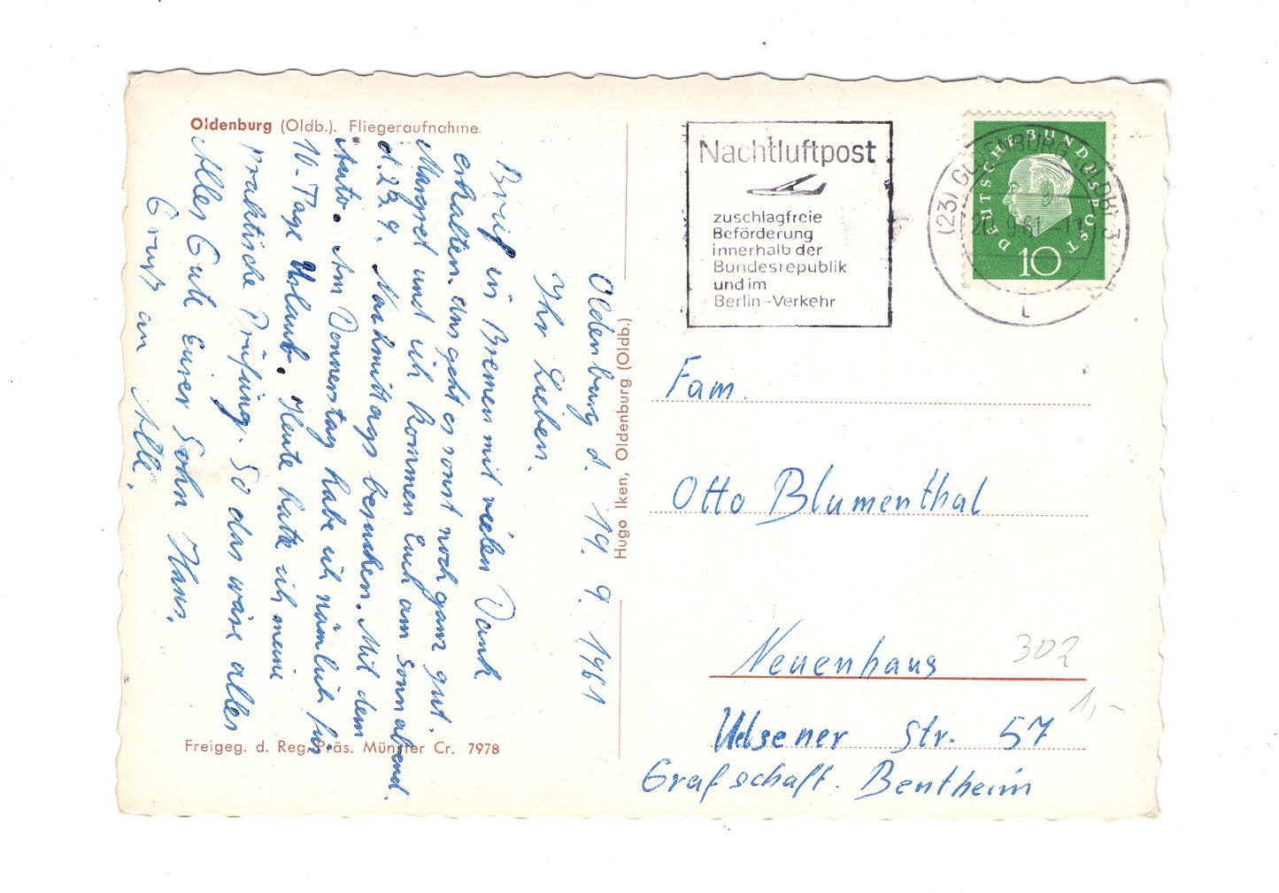 Ansichtskarte Oldenburg / Fliegeraufnahme