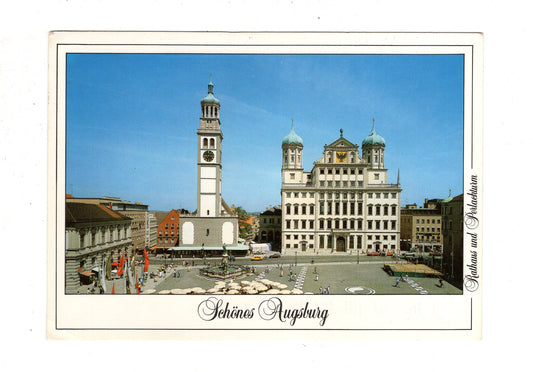 Ansichtskarte Augsburg / Rathaus und Perlachturm  / I1-66