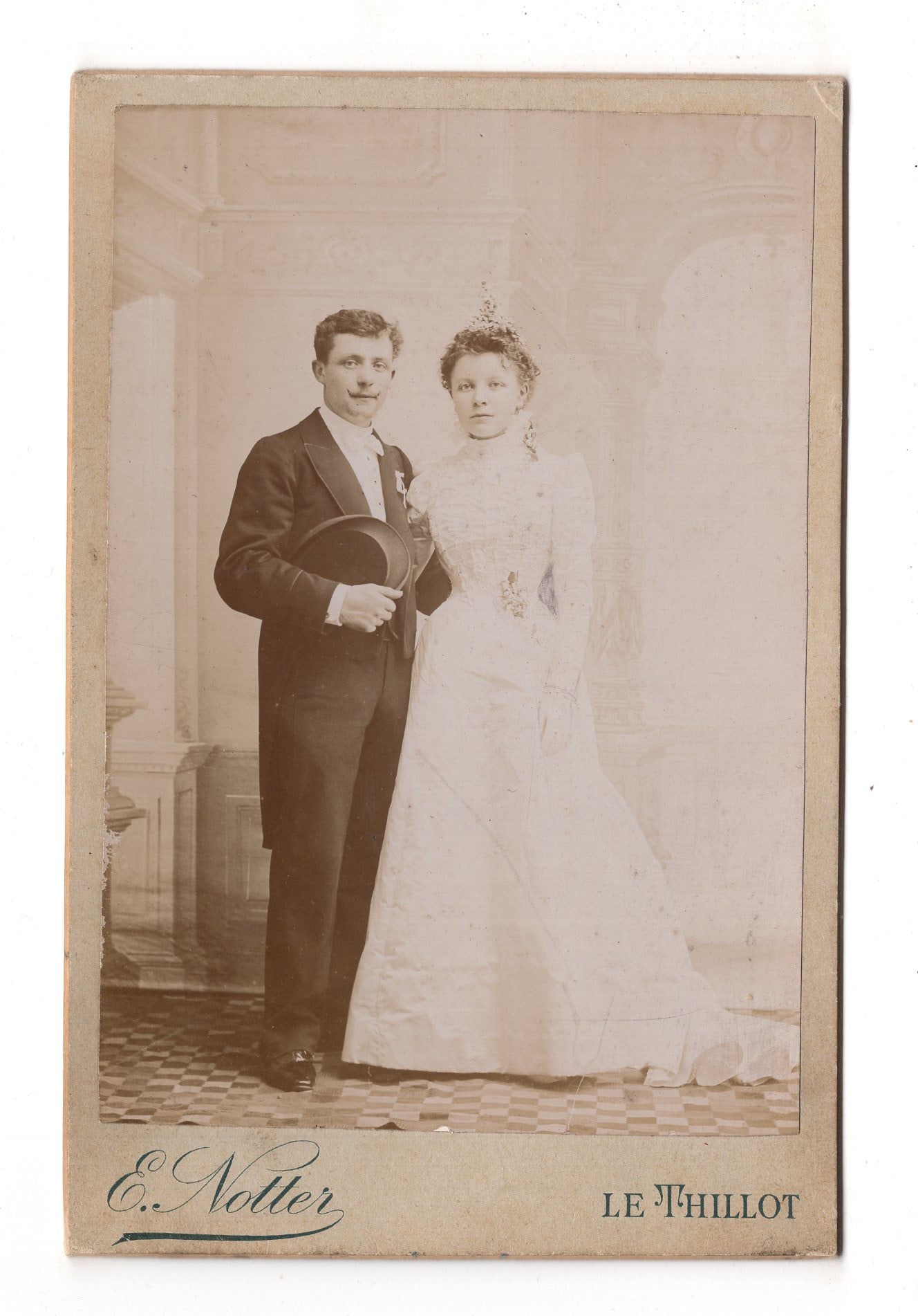 Fotografie Schönes Hochzeitsbild - Le Thillot 1890er / CAB X-36