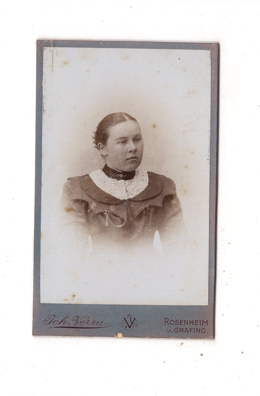 Fotografie Damenportrait - Rosenheim & Grafing 1890er / CDV N1-11