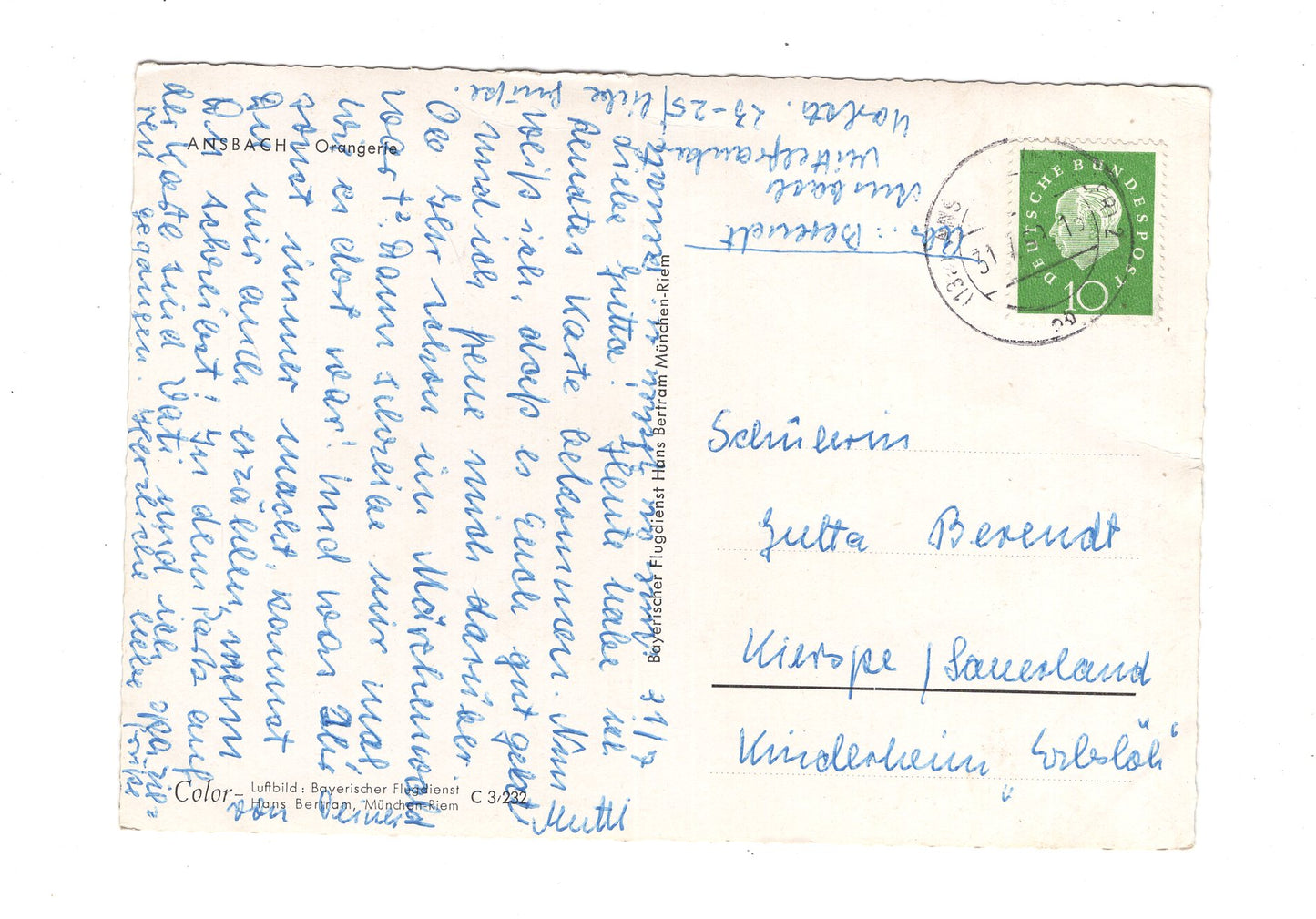 Ansichtskarte Ansbach / Orangerie