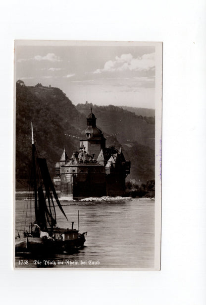 Ansichtskarte Die Pfalz im Rhein bei Kaub