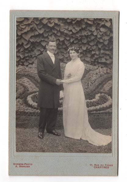 Fotografie Schönes Hochzeitsbild - Chartres um 1910 / CAB X-36