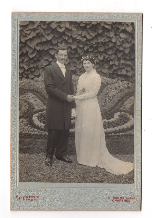 Fotografie Schönes Hochzeitsbild - Chartres um 1910 / CAB X-36