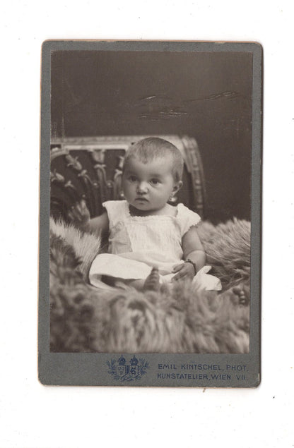 Fotografie Schönes Kinderbild / Baby - Wien 1900er / CDV N1-07