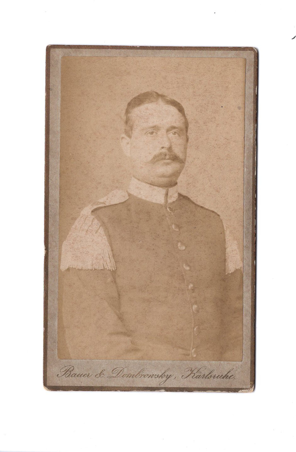 Fotografie Soldat / Soldatenportrait - Karlsruhe 1880er