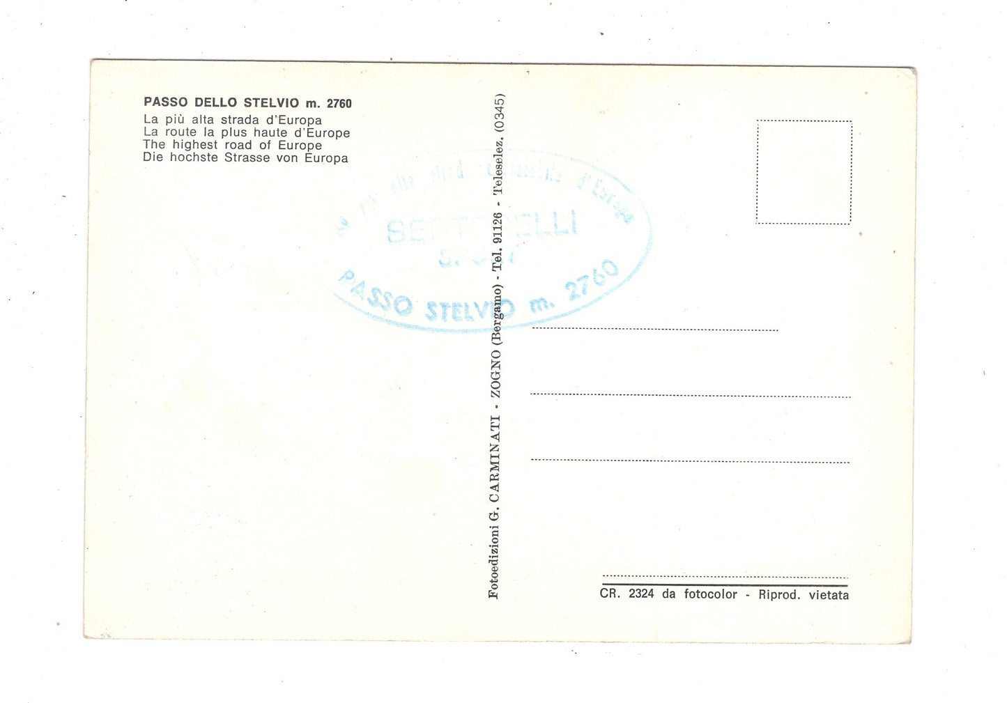 Ansichtskarte Passo dello Stelvio / Italien / N1-63