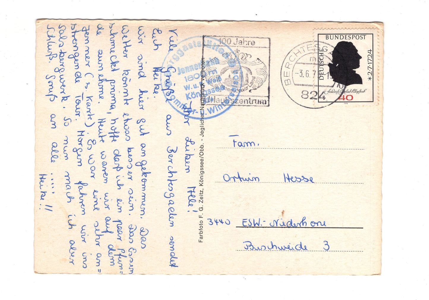 Ansichtskarte Grüße vom Jenner / H1-70