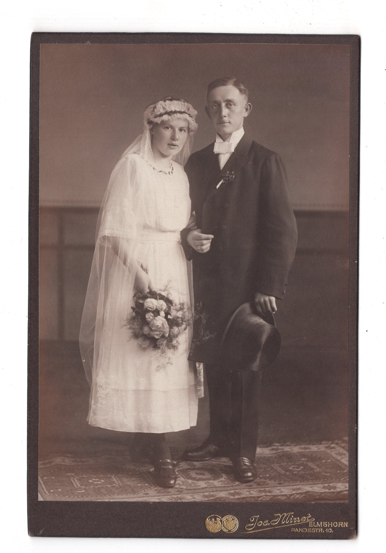 Fotografie Schönes Hochzeitsbild - Elmshorn 1910er / CAB X-36