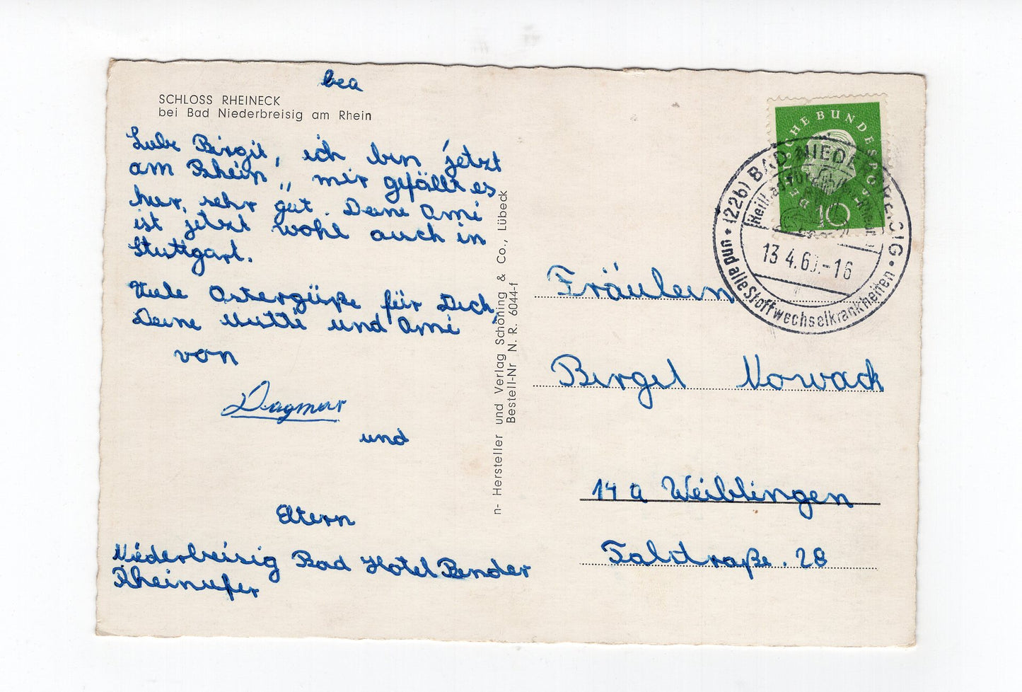 Ansichtskarte Schloss Rheineck bei Bad Niederbreisig am Rhein