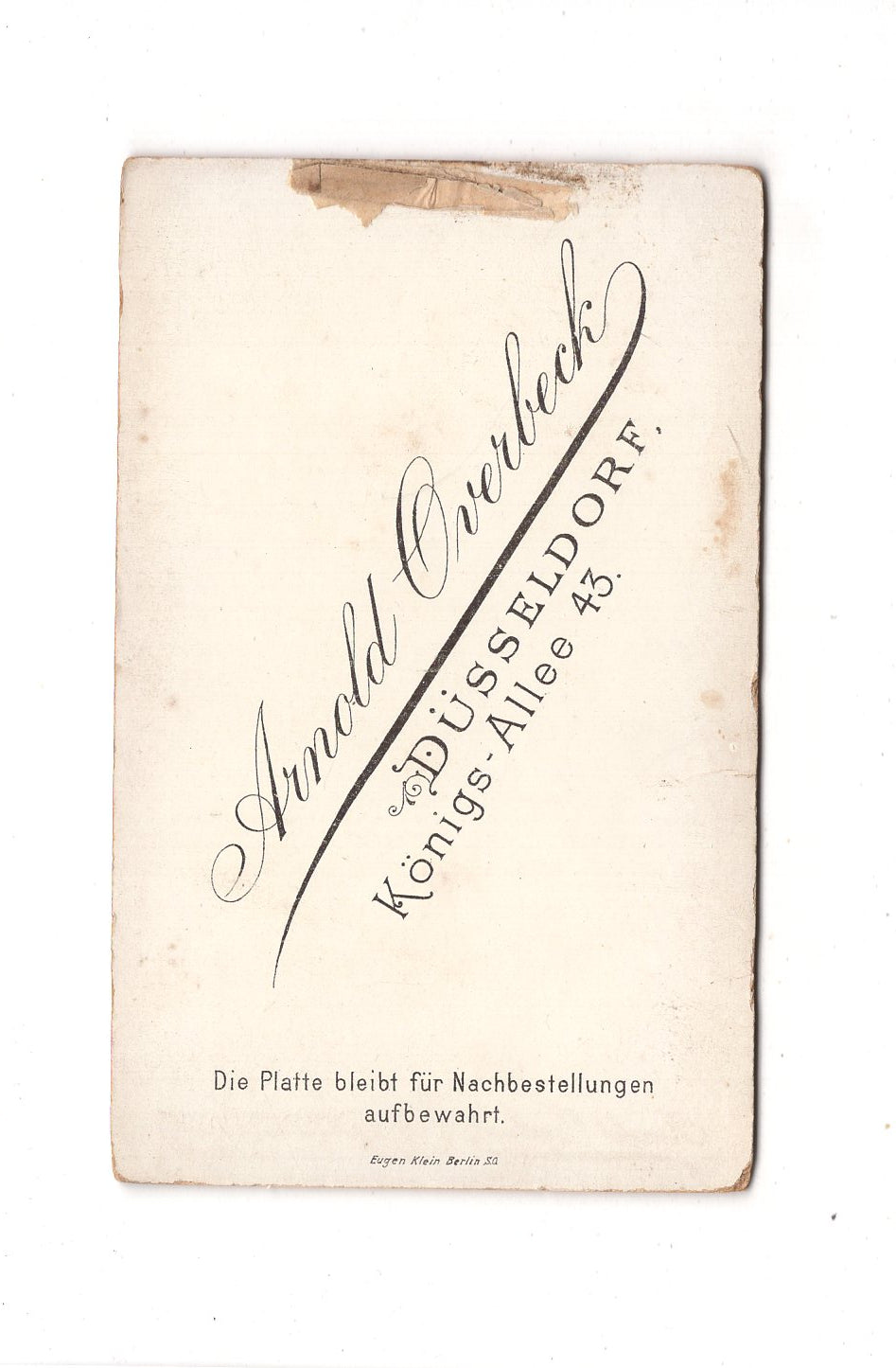 Fotografie Herrenportrait - Düsseldorf 1890er / CDV C1-19