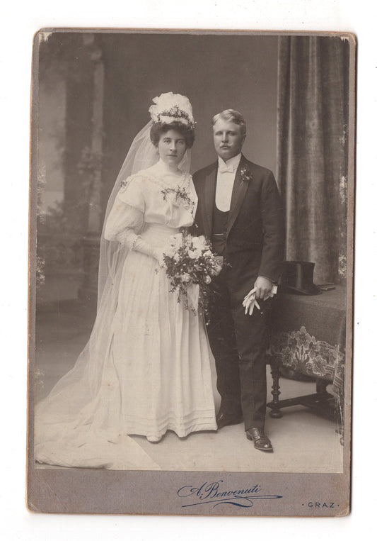 Fotografie Schönes Hochzeitsbild - Graz 1900er / CAB X-36