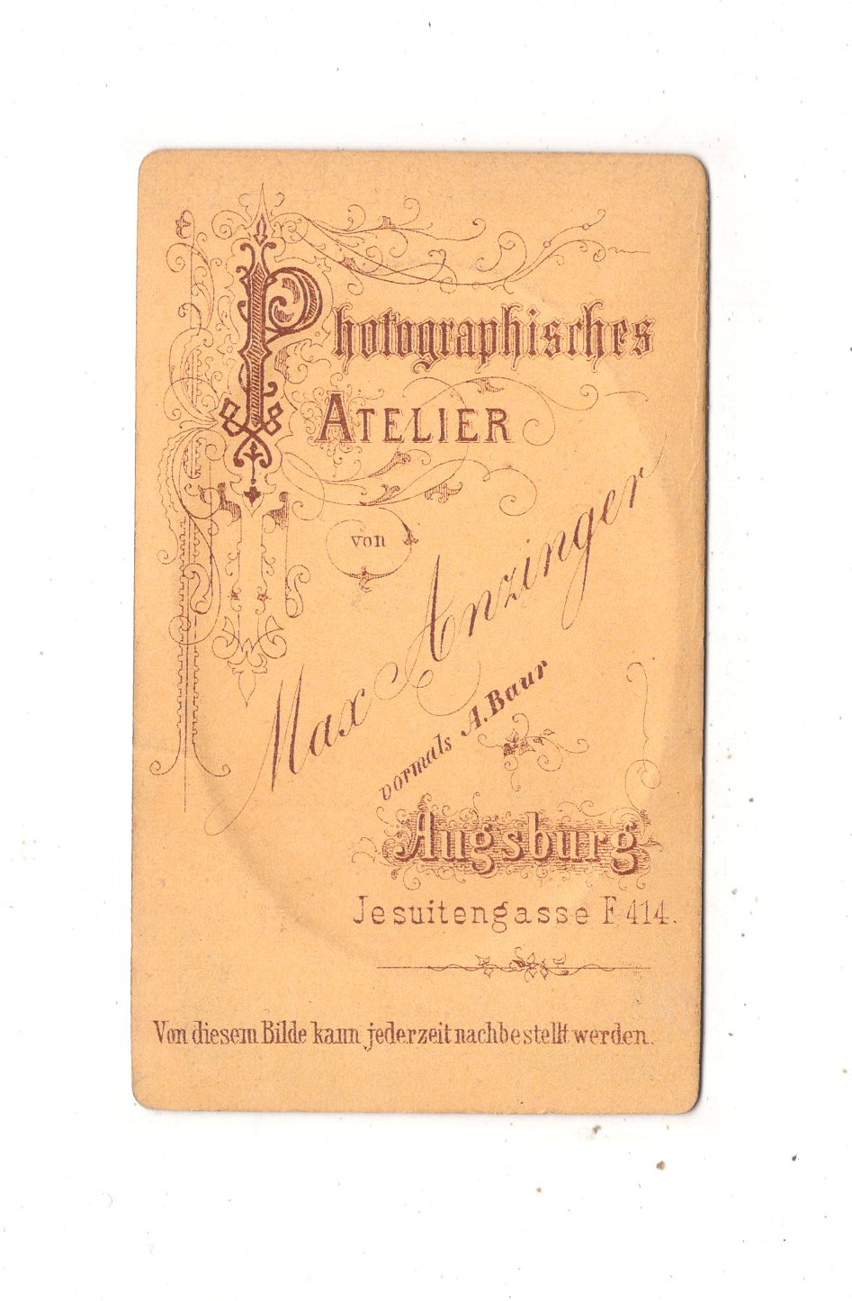 Fotografie Damenportrait - Augsburg 1870er / CDV N1-11