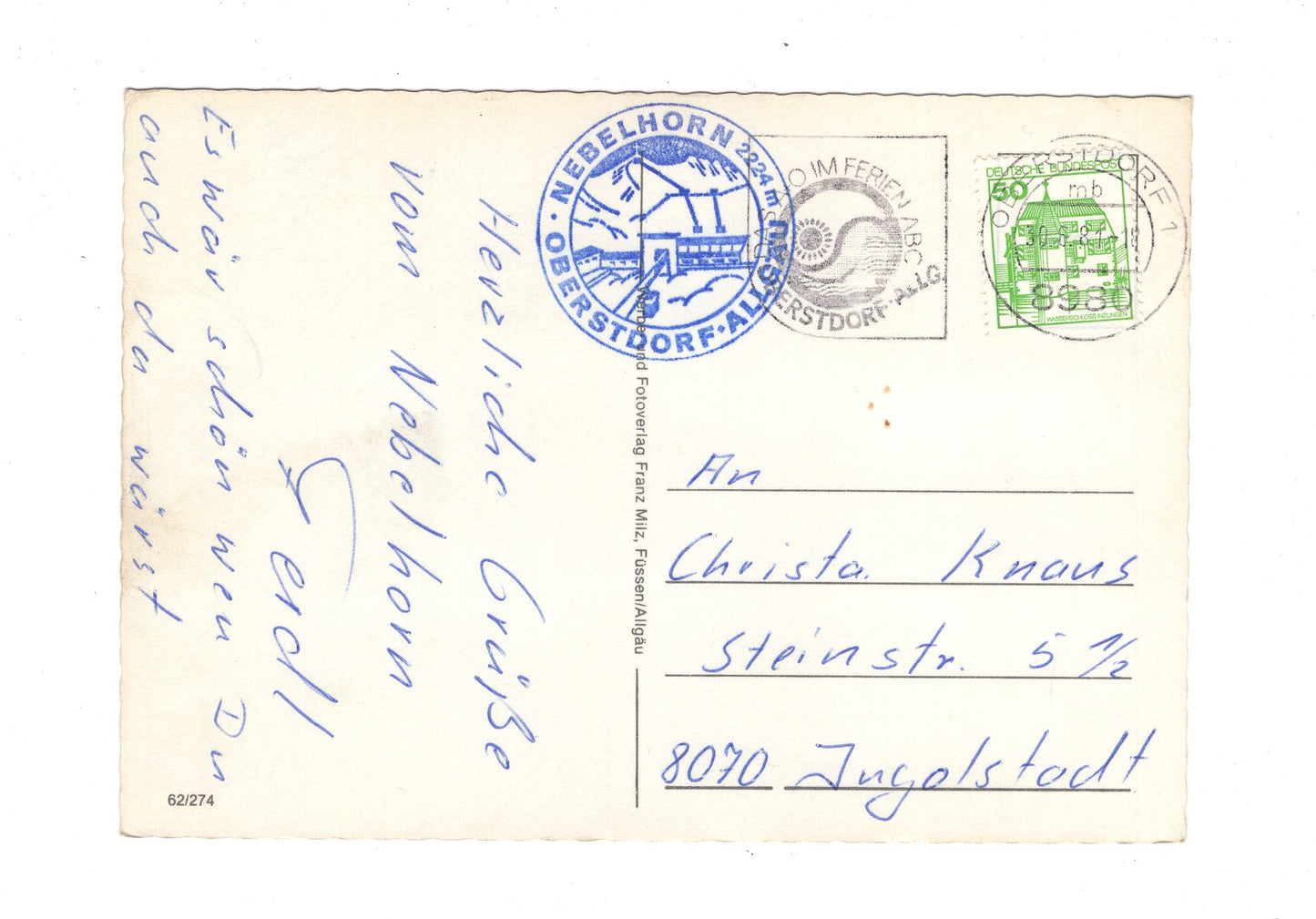 Ansichtskarte Nebelhorn bei Oberstdorf im Allgäu / H1-53