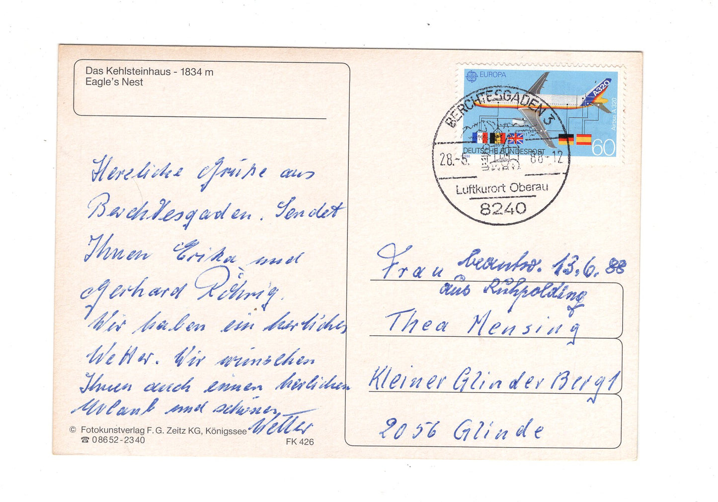 Ansichtskarte Grüße vom Kehlsteinhaus / H1-70