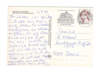 Ansichtskarte Meersburg am Bodensee / Bärenbrunnen und Schlossmühle / J1-64