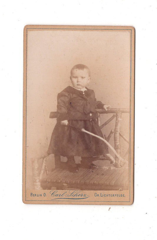 Fotografie Niedlicher kleiner Junge - Berlin / Gr. Lichterfelde 1890er / CDV M1-24