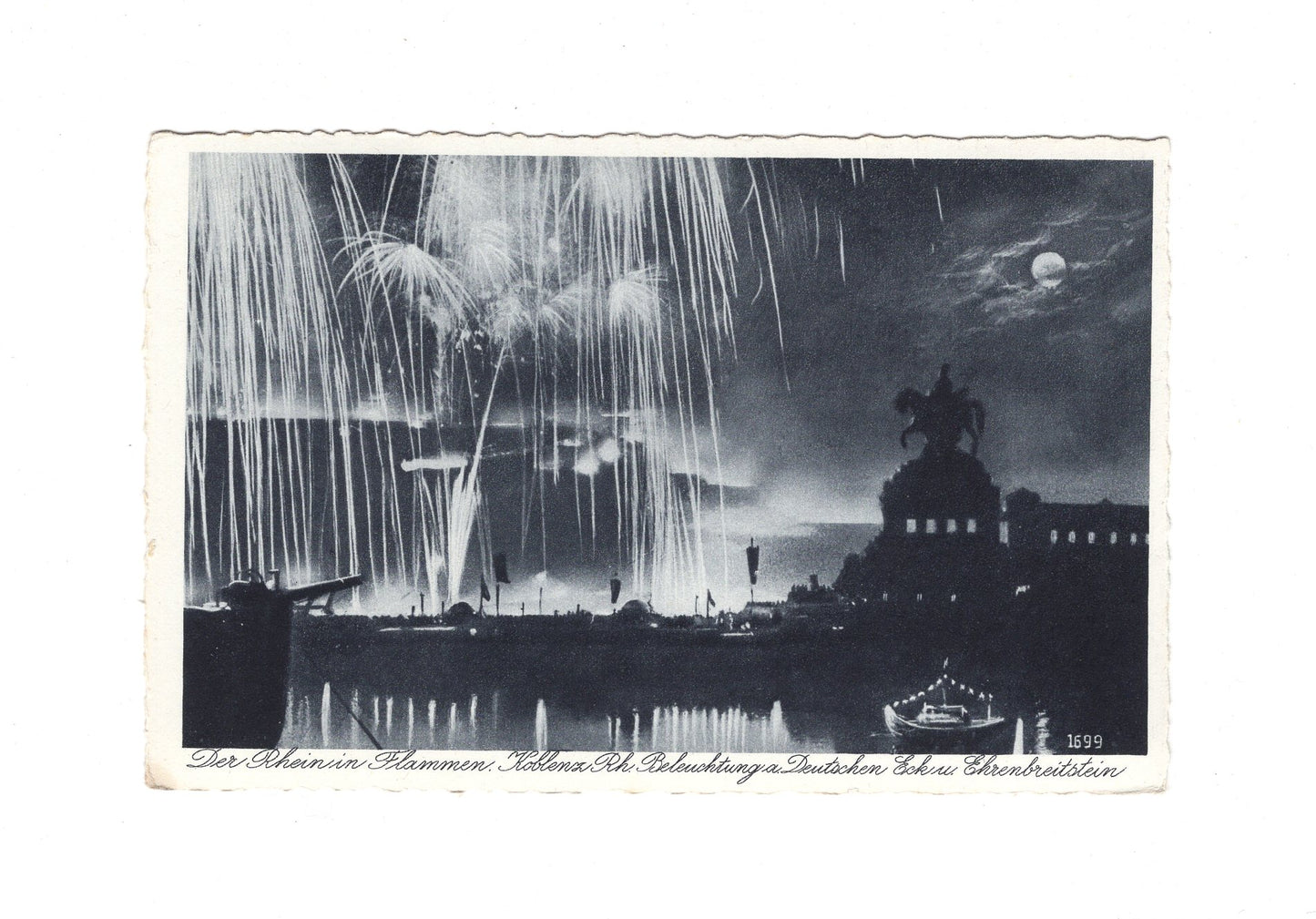 Ansichtskarte Koblenz am Rhein / Der Rhein in Flammen