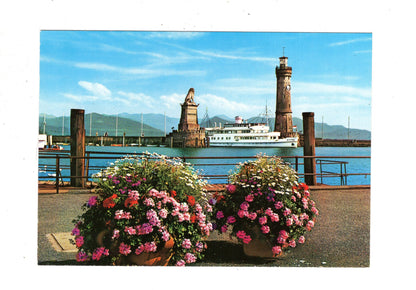 Ansichtskarte Lindau im Bodensee / Hafeneinfahrt / J1-64