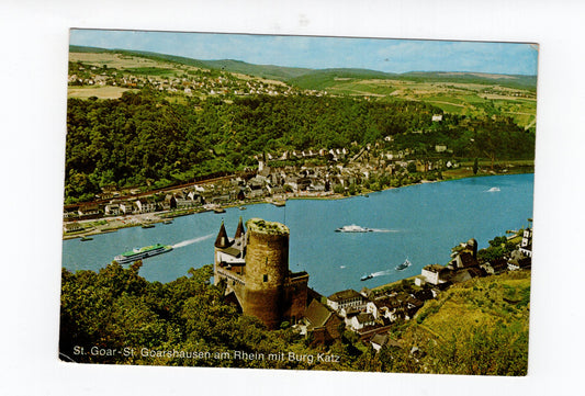 Ansichtskarte St. Goar - St. Goarshausen am Rhein mit Burg Katz