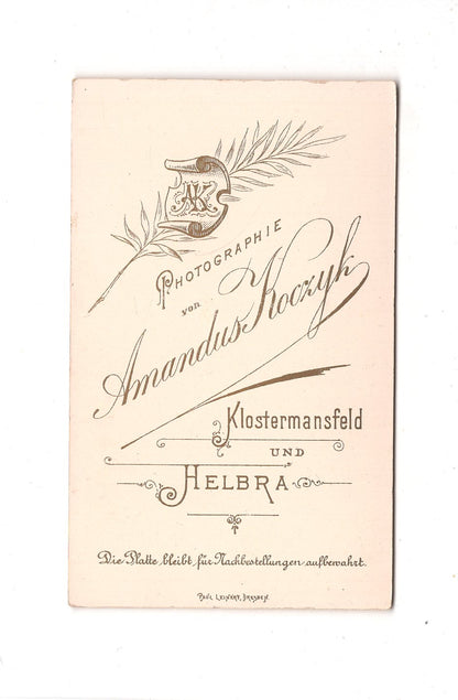 Fotografie Damenportrait - Klostermansfeld & Helbra 1890er / CDV C1-01