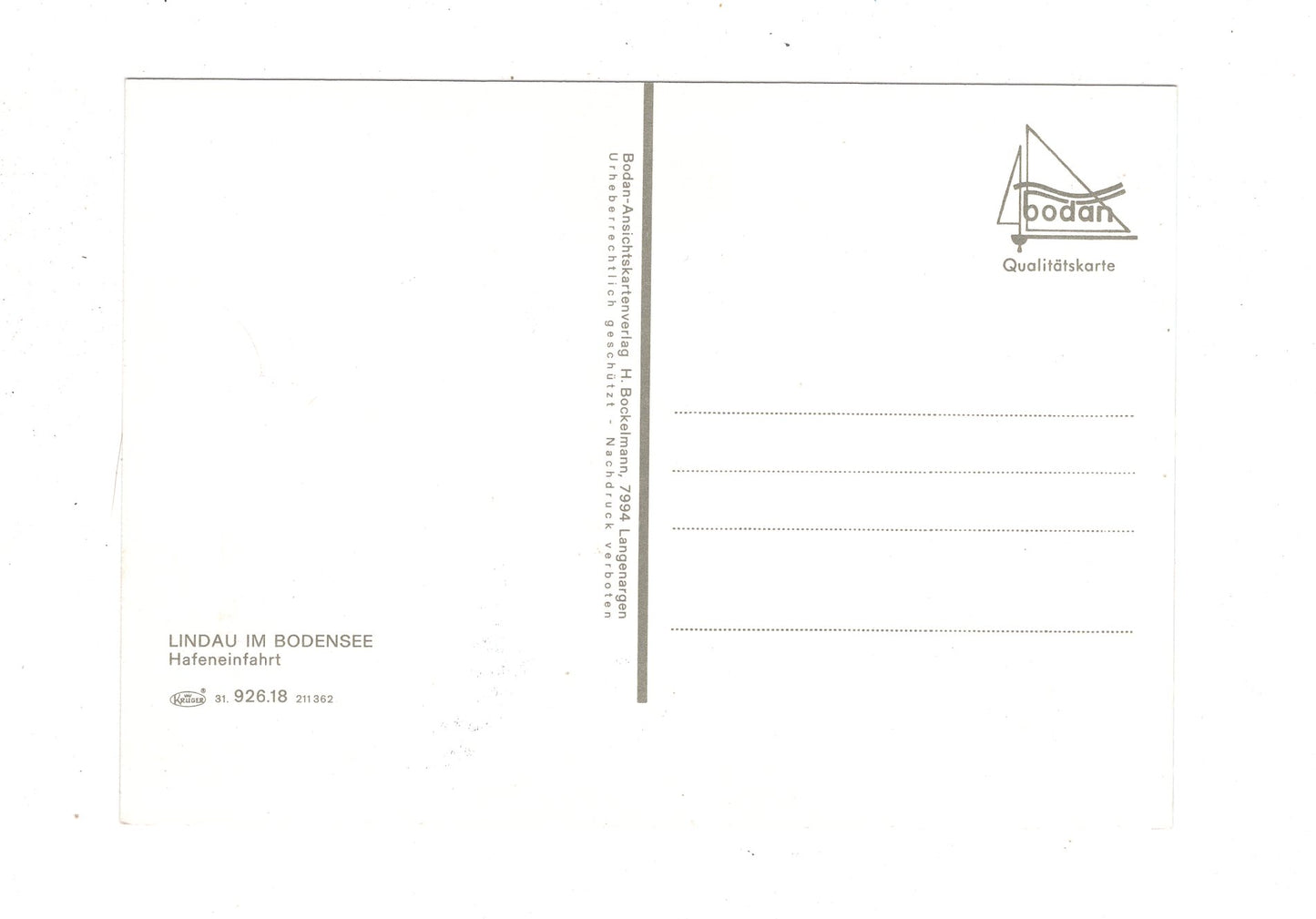 Ansichtskarte Lindau im Bodensee / Hafeneinfahrt / J1-64