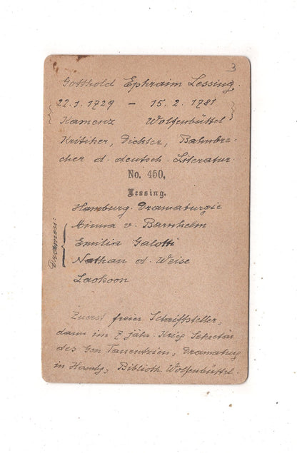 Fotografie Kunst / Gotthold Ephraim Lessing - 1870er