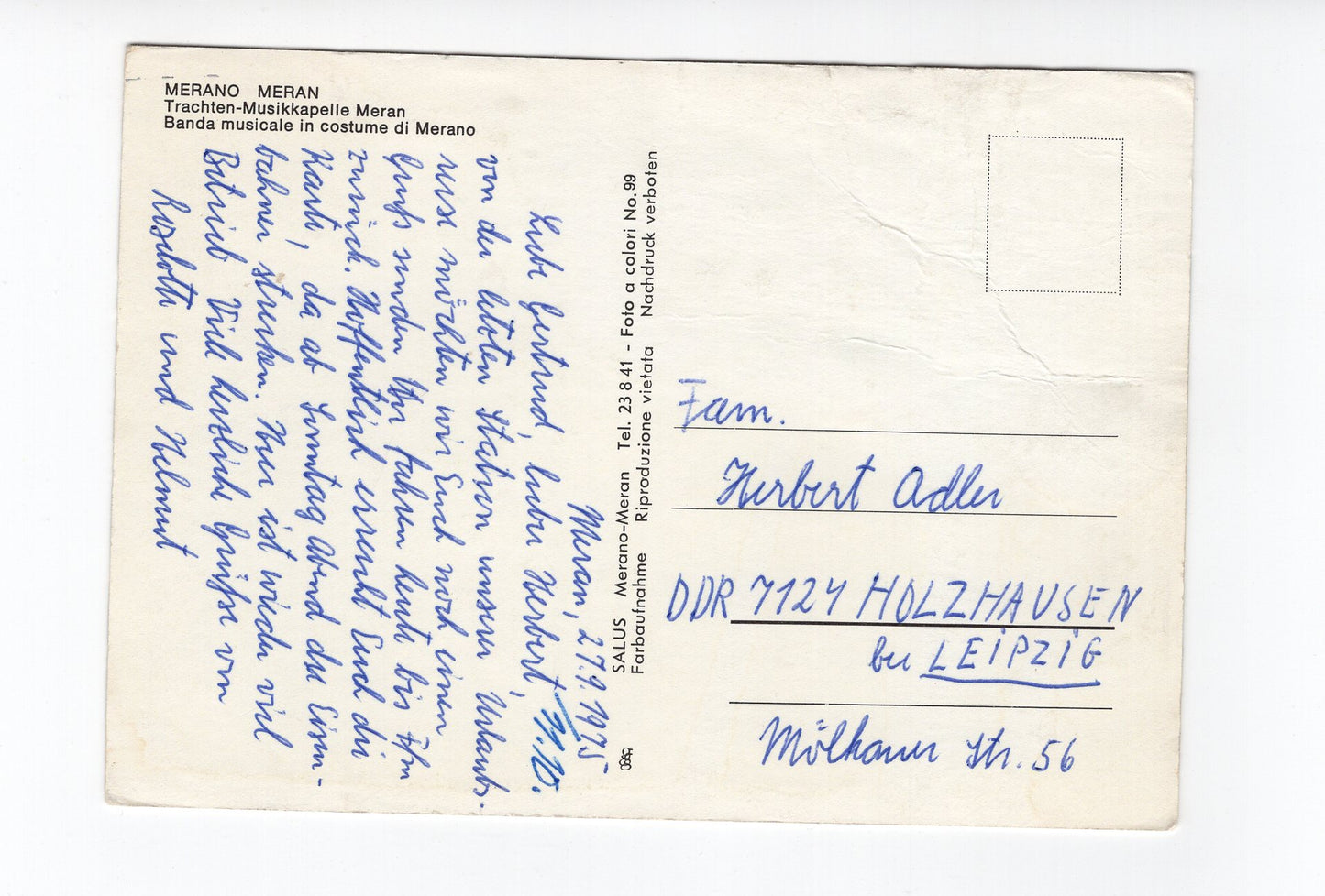 Ansichtskarte Trachten-Musikkapelle Meran / Südtirol / Italien