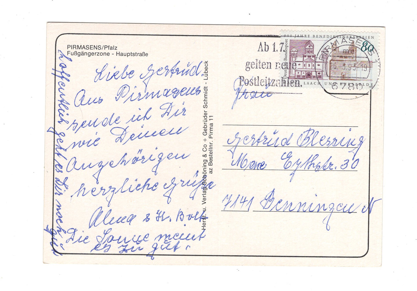 Ansichtskarte Pirmasens / Pfalz / Fußgängerzone - Hauptstraße
