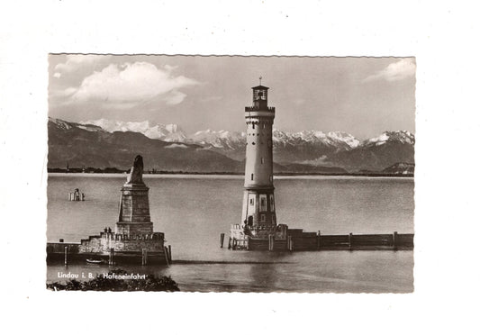 Ansichtskarte Lindau im Bodensee / Hafeneinfahrt / J1-64