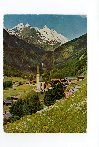 Ansichtskarte Heiligenblut mit der Großglocknerstraße / Österreich
