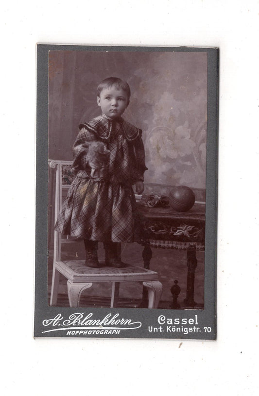 Fotografie Niedlicher kleiner Junge - Kassel 1900er / CDV M1-24