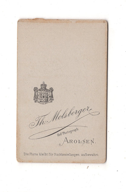 Fotografie Soldat mit Frau - Arolsen 1890er / CDV M1-04