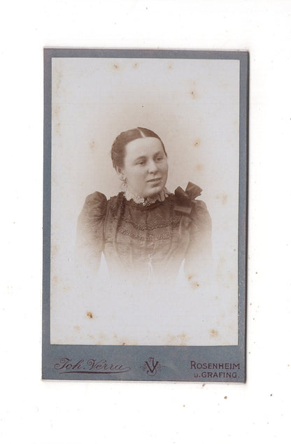 Fotografie Damenportrait - Rosenheim & Grafing 1890er / CDV N1-11