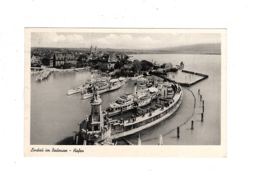 Ansichtskarte Lindau im Bodensee / Hafen / J1-64