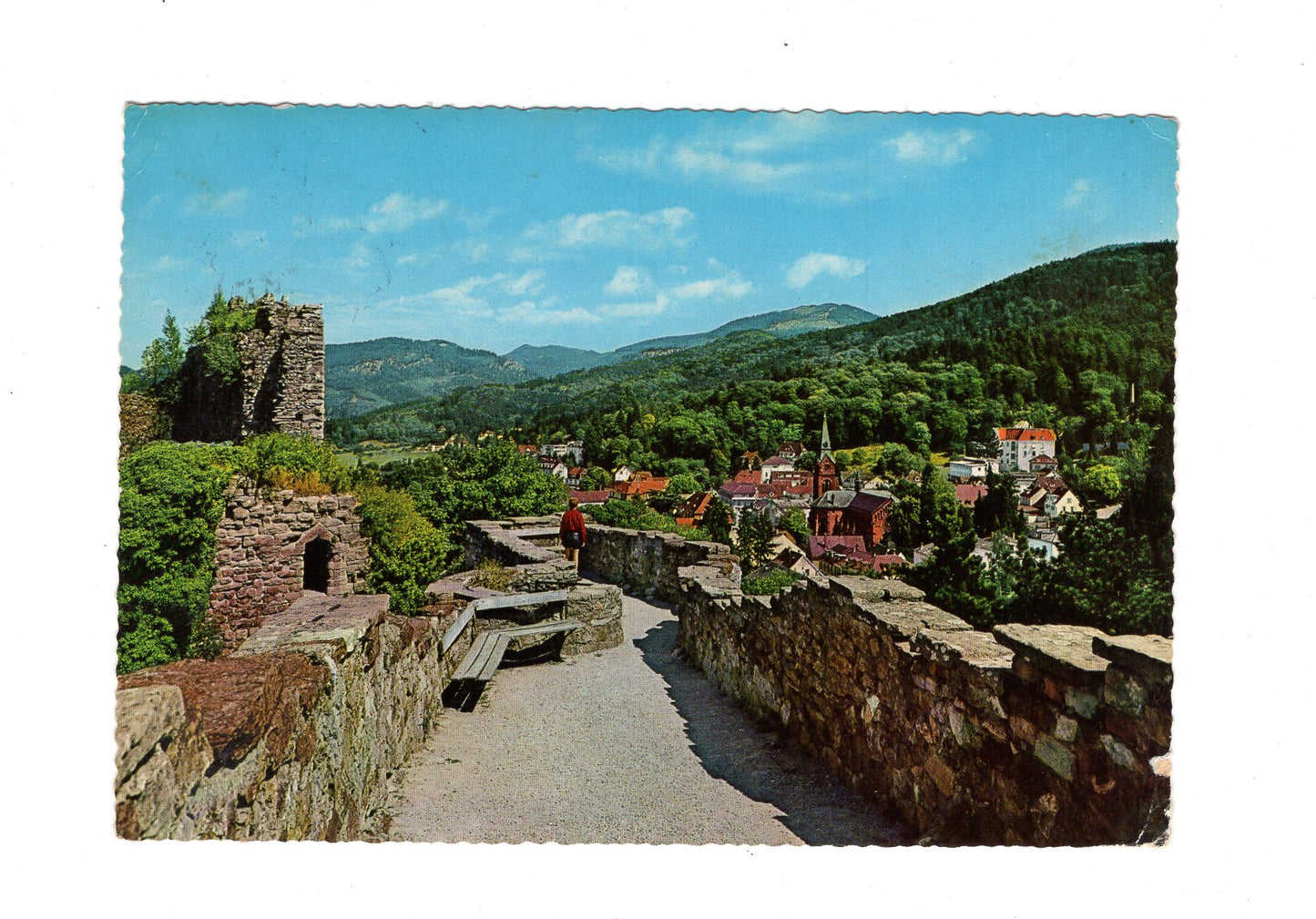 Ansichtskarte Badenweiler im südlichen Schwarzwald / Blick von der Burg