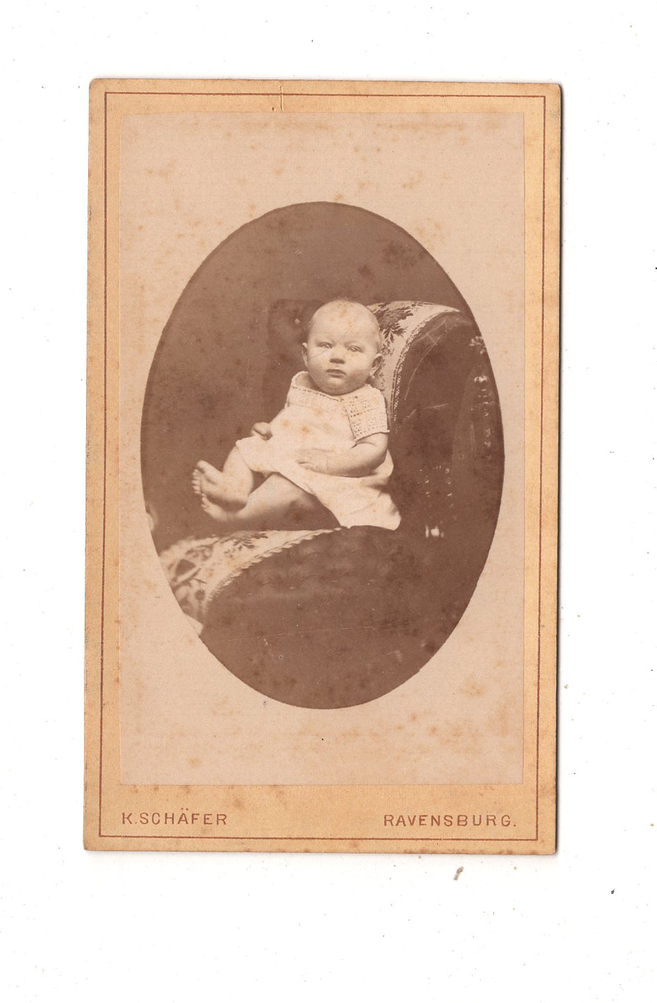 Fotografie Schönes Kinderbild / Baby - Ravensburg 1870er / CDV N1-07