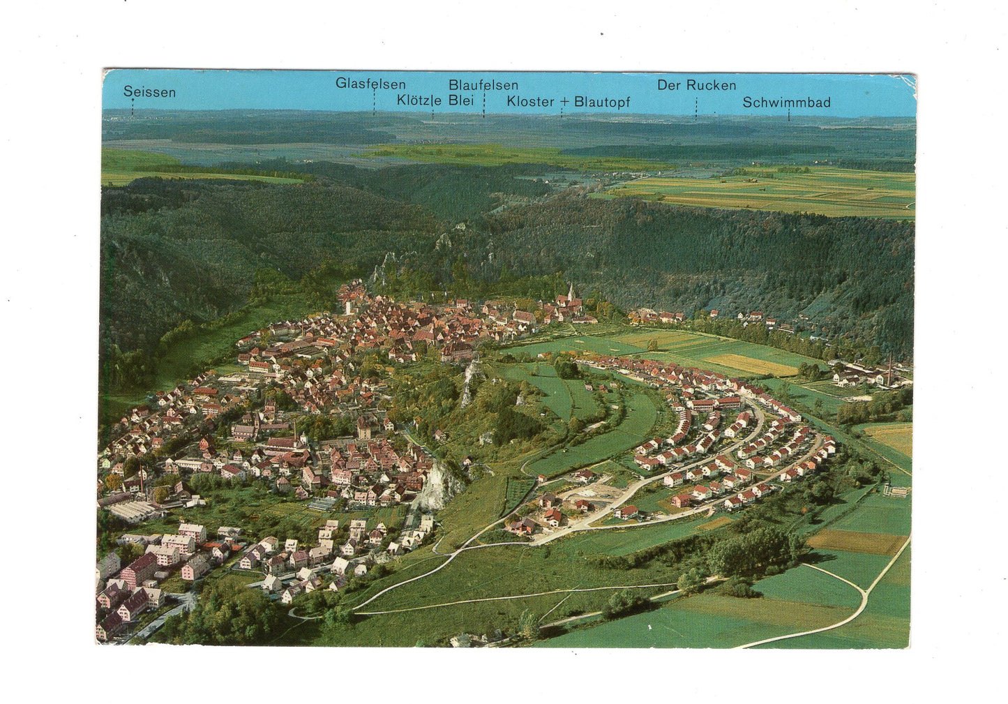 Ansichtskarte Blaubeuren / Luftansicht der Talkessellage