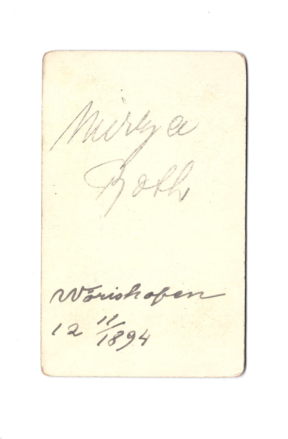 Fotografie Damenportrait / benannt - Bad Wörishofen 1894