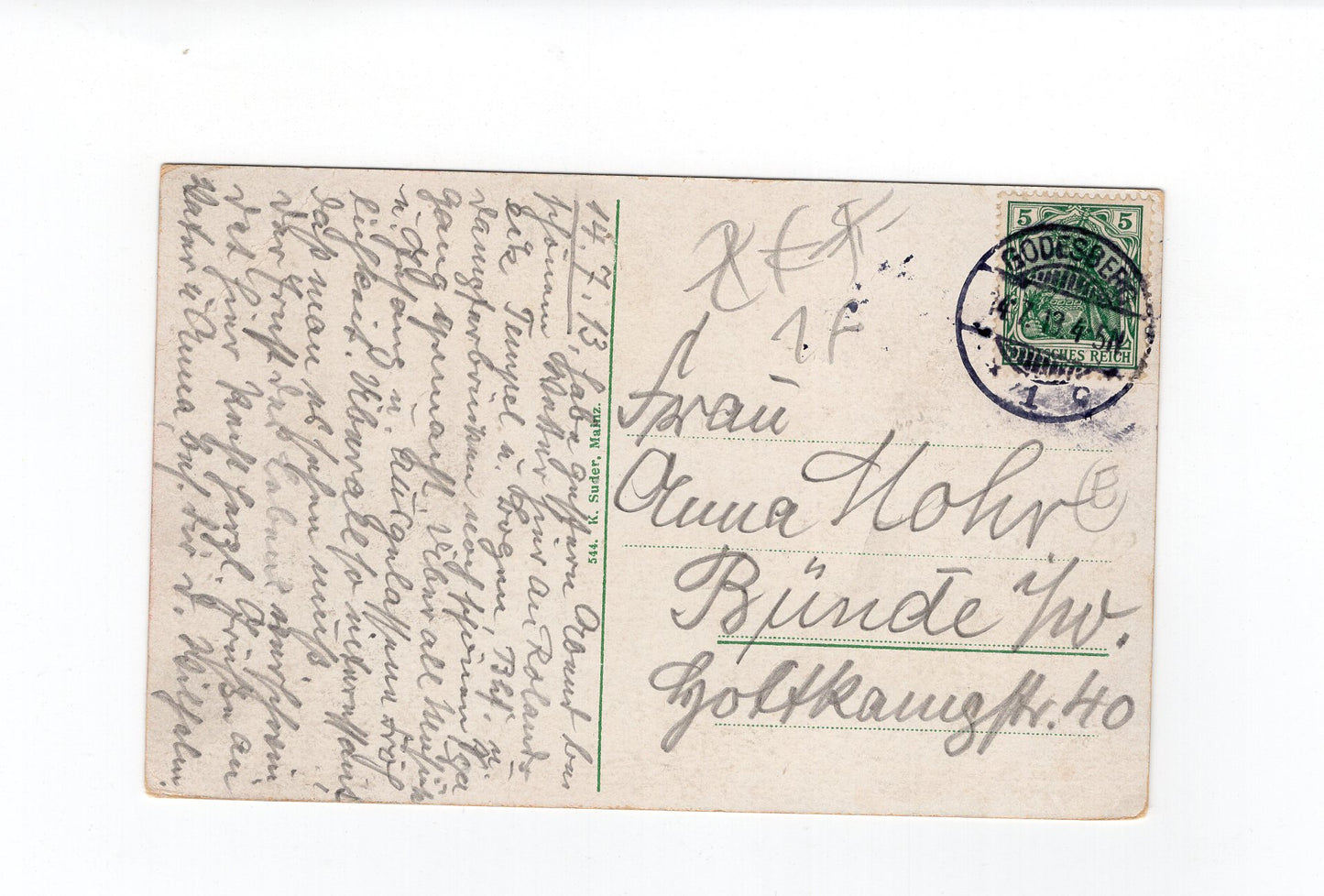 Ansichtskarte Rolandsbogen - 1913