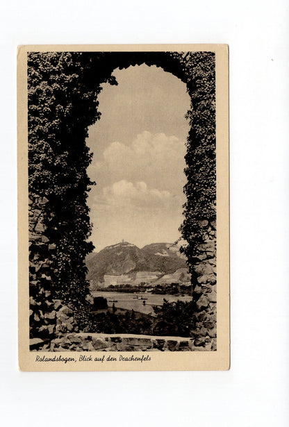 Ansichtskarte Rolandsbogen / Blick auf den Drachenfels